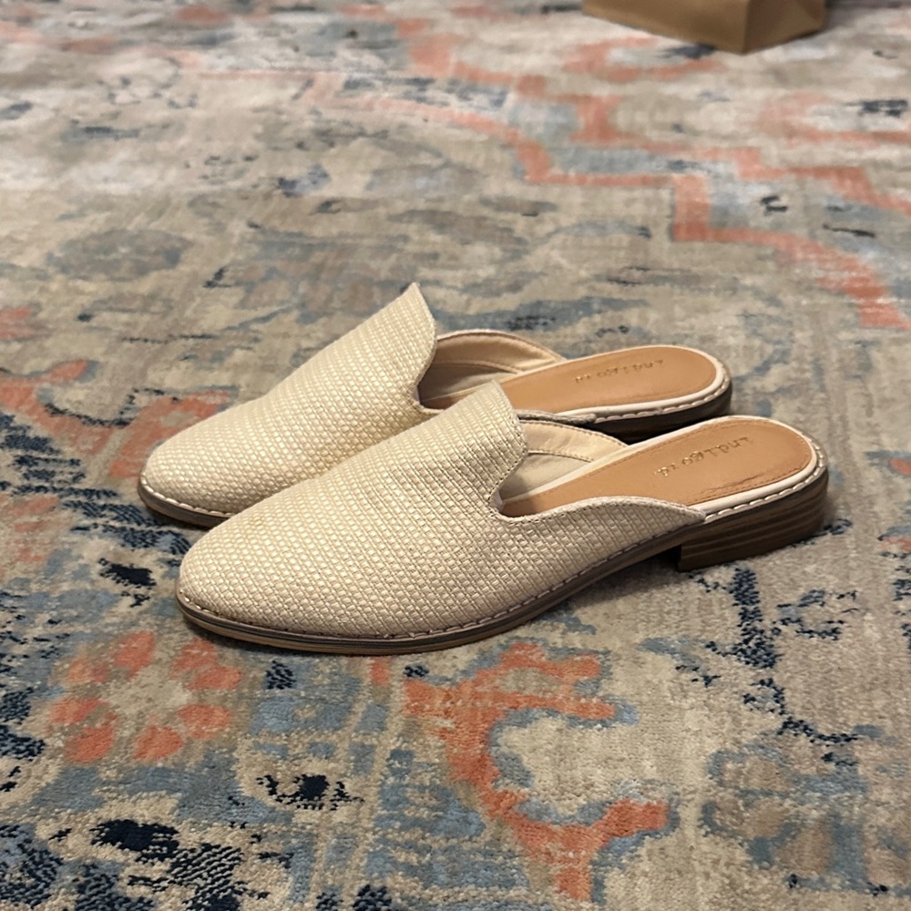 Indigo Woven Cream Mules